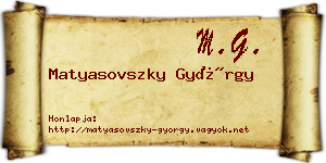 Matyasovszky György névjegykártya
