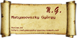 Matyasovszky György névjegykártya
