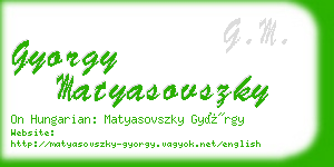 gyorgy matyasovszky business card